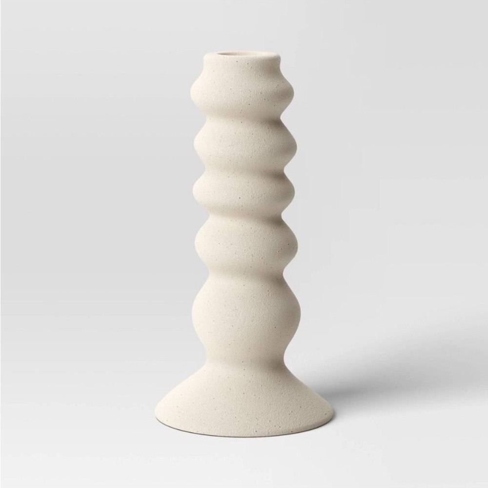 Threshold Tall Ceramic Organic Modern Taper Candle Holder
